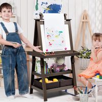 3 In 1 Kinderezel Kinderbord Dubbelzijdig Whiteboard Staand Bord Inclusief Magneten voor Peuters Koffie