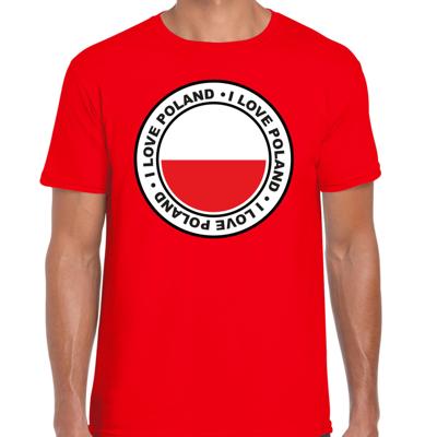 Verkleed T-shirt voor heren - I love Polen - rood - voetbal supporter - themafeest