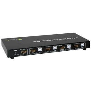 Techly 4x1 USB HDMI KVM Switch 4Kx2K IDATA KVM-HDMI4U Zwart KVM-switch