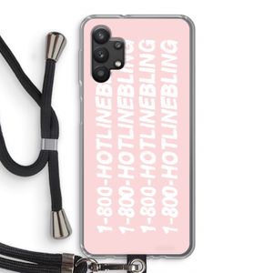 Hotline bling pink: Samsung Galaxy A32 5G Transparant Hoesje met koord