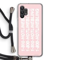 Hotline bling pink: Samsung Galaxy A32 5G Transparant Hoesje met koord