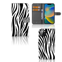 iPhone 14 Plus Telefoonhoesje met Pasjes Zebra