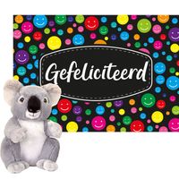 Keel toys - Cadeaukaart Gefeliciteerd met knuffeldier koala 18 cm - Knuffeldier - thumbnail