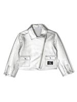 Calvin Klein Kids veste de moto à fini métallisé - Argent