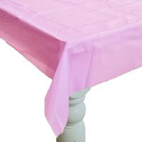 Feest tafelkleed van pvc - lichtroze - 240 x 140 cm - tafel versiering - thumbnail