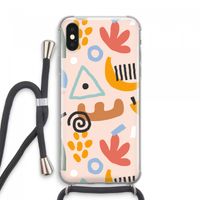 Abstract: iPhone XS Max Transparant Hoesje met koord