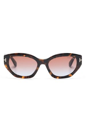 TOM FORD Eyewear lunettes de soleil à monture papillon - Marron