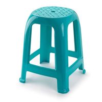 PlasticForte Keukenkrukje/opstapje - Handy Step - turquoise blauw - kunststof - 37 x 37 x 46 cm - Huishoudkrukjes