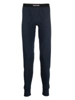 TOM FORD legging en coton à taille à logo - Bleu