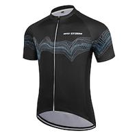 Voor heren Wielrenshirt Korte mouw Fietsen T-shirt Kleding Bovenlichaam met 3 achterzakken Bergracen Wegwielrennen Sneldrogend Rits Aan De Voorzijde Lampenkatoen Zwart Spandex Sport Kleding Lightinthebox - thumbnail