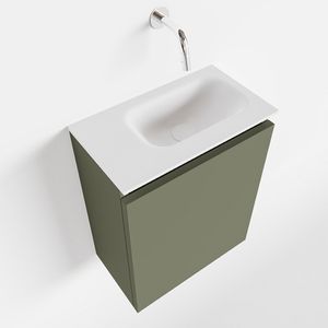 MONDIAZ TURE 40cm toiletmeubel army. EDEN wastafel talc rechts geen kraangat