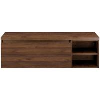 Frozen Badmeubelset 140 cm - Greeplijst in Kleur - Wastafel Regaalkast met Bovenblad Walnoot