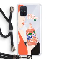 Peach please!: Samsung Galaxy A71 Transparant Hoesje met koord