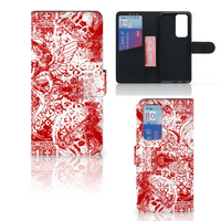 Telefoonhoesje met Naam OPPO Find X3 Neo 5G Angel Skull Rood