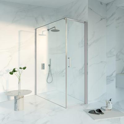 Fortifura Galeria Douchecabine - 60x160x200 - Profiel veiligheidsglas - anti kalk - Geborsteld RVS PVD (RVS) SW1122469/SW797918/SW797908