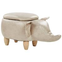 Beliani - ELEPHANT - Hocker - Beige - Kunstleer