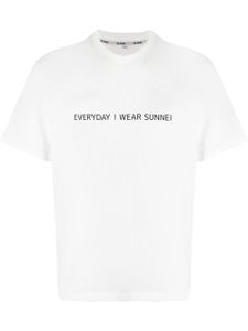 Sunnei t-shirt en coton à slogan imprimé - Blanc