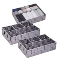 Opbergmanden - 3x - 4 vaks - grijs - ladekast organizer - ondermode