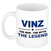 Naam cadeau mok/ beker Vinz The man, The myth the legend 300 ml - Naam mokken