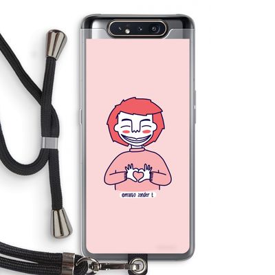 Hartje: Samsung Galaxy A80 Transparant Hoesje met koord