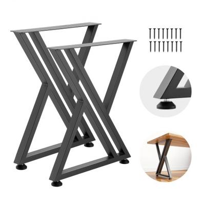VEVOR Tafelpoten, Set van 2, 610x740 mm, X-vormige tafelvoet, Draagvermogen 1000 kg, Tafelpoten van koolstofstaal, Meubelvoeten, Tafelonderstel, Tafelpoten voor bureaus, salontafels, eettafels, Zwart