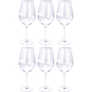 6x Witte wijn glazen 52 cl/520 ml van kristalglas - Wijnglazen