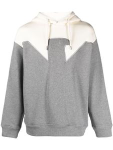 Emporio Armani hoodie en coton à empiècements - Gris