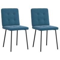 Eetkamerstoelen 2 st fluweel blauw
