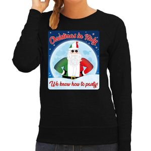 Foute Italie kerstborrel trui / kersttrui christmas in Italy zwart voor dames 2XL (44)  -