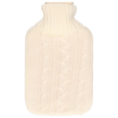Warmwaterkruik - met zacht gebreide hoes - warm wit - 1,75L - kruik