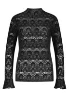 Tramontana Flared-sleeve Brushed Lace Top C56-18-401 T-shirt Lange Mouw 009000-black