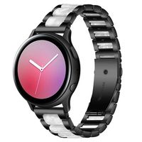 Samsung Galaxy Watch4/Watch4 Classic/Watch5/Watch6 Roestvrij Stalen Riem - Parelgrijs / Zwart