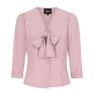 Collectif Andra Bow Blouse Pink-XL