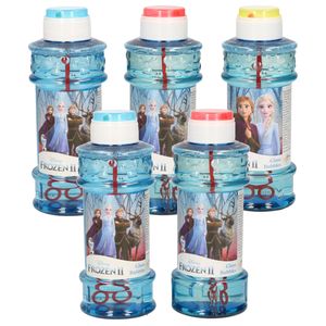 8x Disney Frozen 2 bellenblaas flesjes met bal spelletje in dop 300 ml voor kinderen