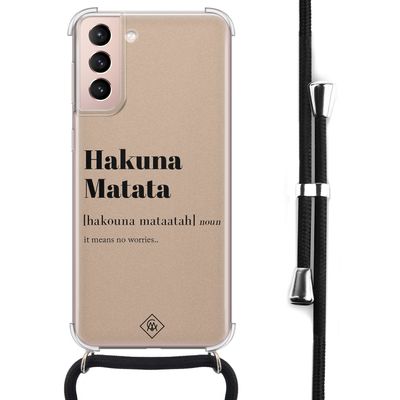 Samsung Galaxy S21 hoesje met koord - Hakuna matata