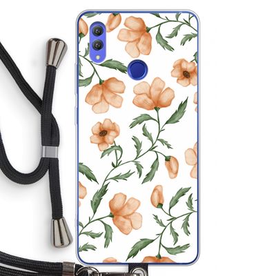 Peachy flowers: Honor Note 10 Transparant Hoesje met koord