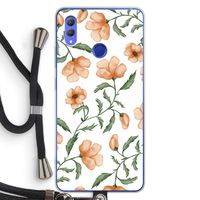 Peachy flowers: Honor Note 10 Transparant Hoesje met koord