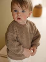 Baby sweater in sherpa pecannoot