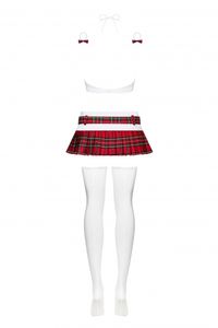 Obsessive Schooly Lingerieset Rood, Wit Elastaan, Polyester