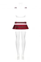 Obsessive Schooly Lingerieset Rood, Wit Elastaan, Polyester - thumbnail