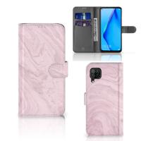 Huawei P40 Lite | Bookcase | Marble Pink - Origineel Cadeau Vriendin