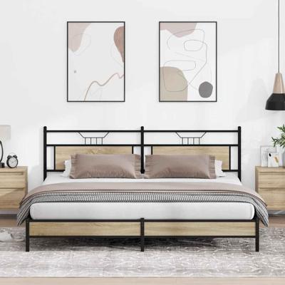 Bedframe zonder matras metaal sonoma eikenkleur 200x200 cm