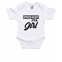 Spoiler alert girl gender reveal baby rompertje wit meisjes 92 (18-24 maanden)  -