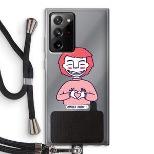 Hartje: Samsung Galaxy Note 20 Ultra / Note 20 Ultra 5G Transparant Hoesje met koord