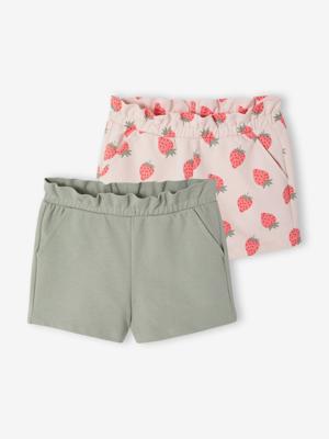 Set van 2 meisjesshorts blauwgroen