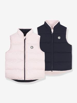 Donsjack voor kinderen, mouwloos, omkeerbaar, tweekleurig PETIT BATEAU rozen