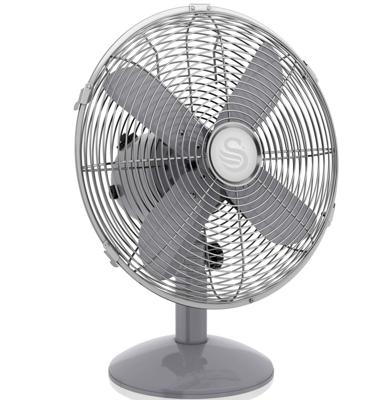 Swan - Retro 12 Inch Tafelventilator - Grijs