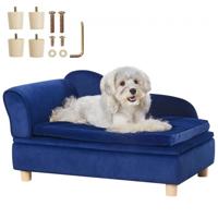 VEVOR Hondenslaapbank 760 x 450 x 415 mm Hondenbank voor middelgrote honden en katten Zacht fluwelen hondenslaapbank 36 kg Zware kattensofa Hondenbed Huisdierbed Blauw