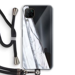 Gestreepte marmer: Huawei P40 Lite Transparant Hoesje met koord