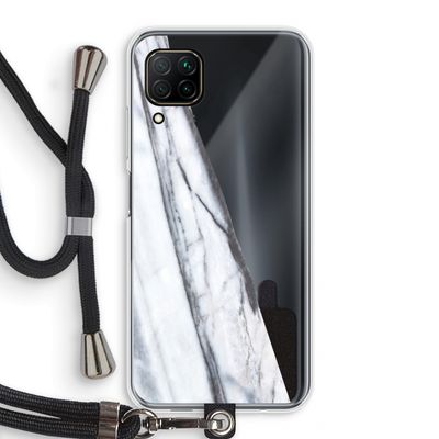 Gestreepte marmer: Huawei P40 Lite Transparant Hoesje met koord